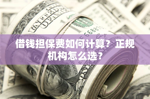 北京借钱担保费如何计算？正规机构怎么选？